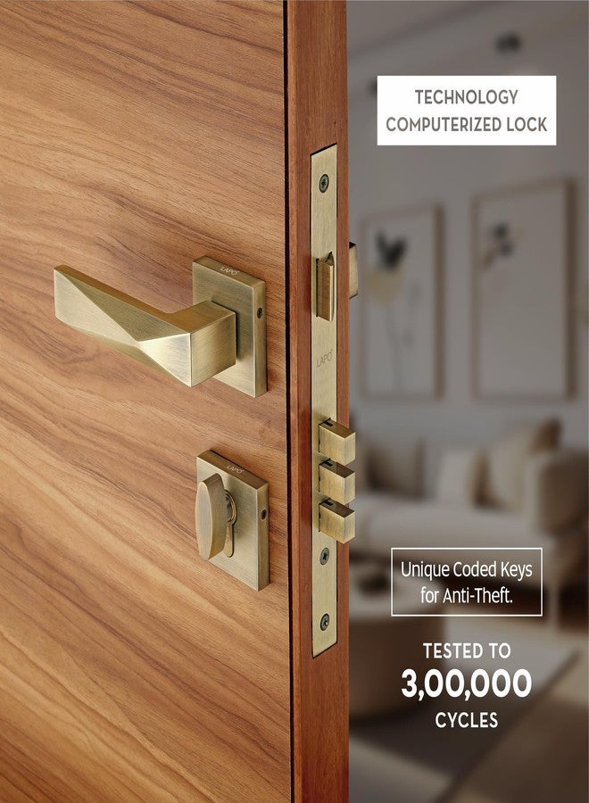 LAPO Heavy Duty Door Locks for Main Door, Mortise Door Lock Handlesets with 3 Brass Keys, Bedroom Door Lock, Handle Lock for Home,Office,Hotel | Antique Finish | 3 Years Warranty Ro-131 - Image 4